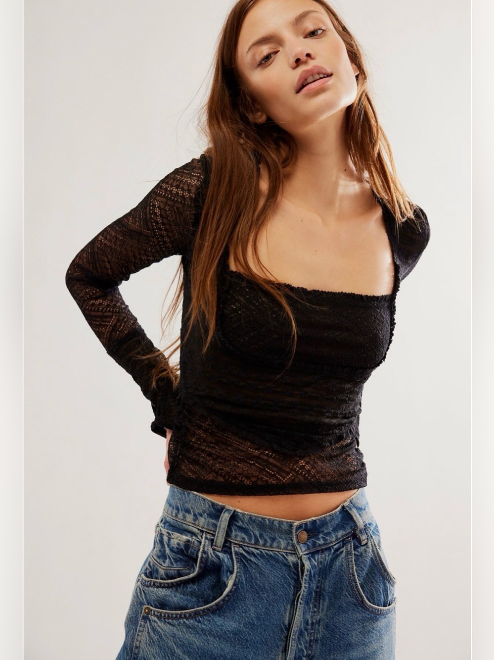 NWOT Free People My Party Lace Top, Size S